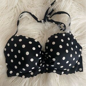 Victoria's Secret Black & White Polka Dot Bikini Top